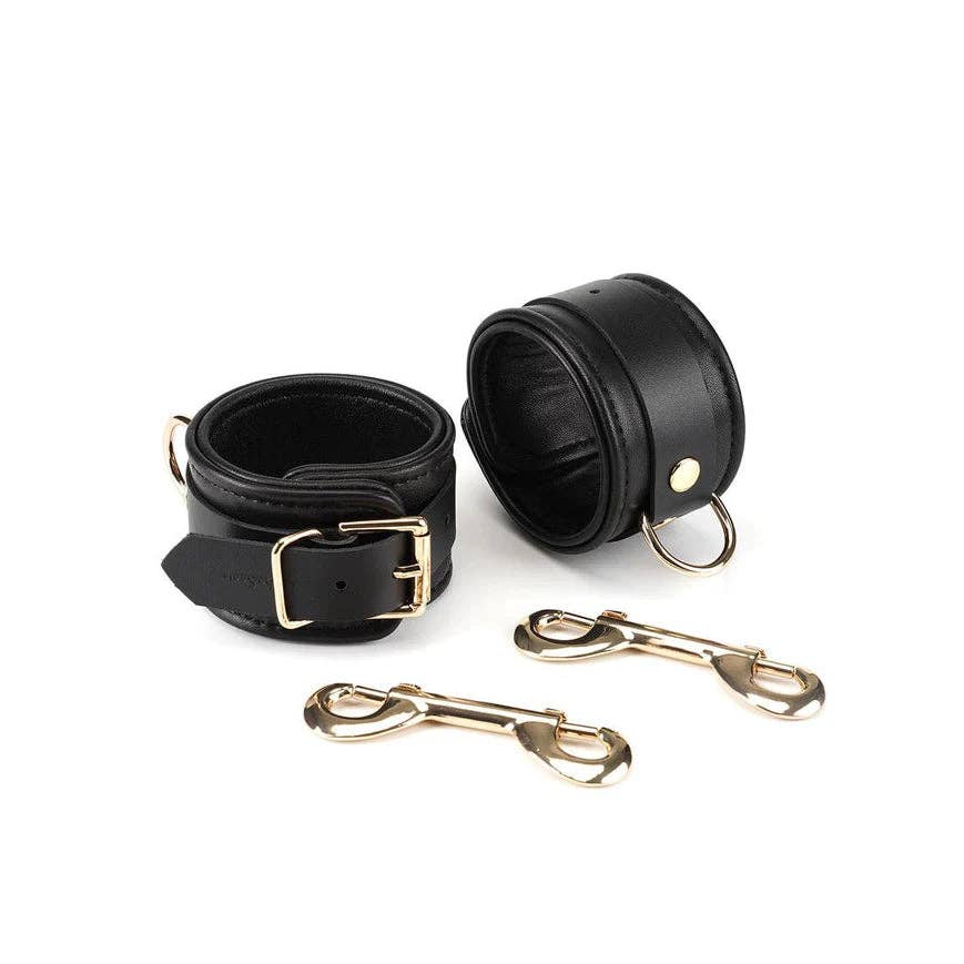 Premium Black Leather Bondage Set Kink by Liebe Seele- The Nookie