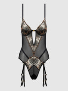 Delilah Embroidered Open Back Teddy Lingerie by House of Desire- The Nookie