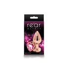 Medium Rose Gold Plug with Pink Heart Gem Dildo by NS Novelties- The Nookie