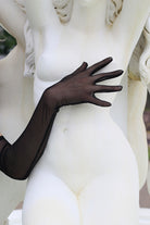 Long Sheer Black Mesh Gloves Lingerie by Flash You & Me- The Nookie