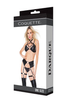 Halter Top & Crotchless Garter Panty Set Lingerie by Coquette- The Nookie