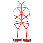  Magdalena Bondage Playsuit in Red Lingerie by Flash You & Me- The Nookie
