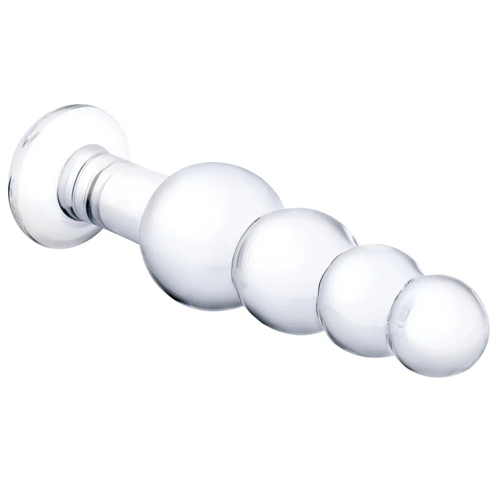 7.25 Inch Beaded Butt Plug Dildo by Glas- The Nookie