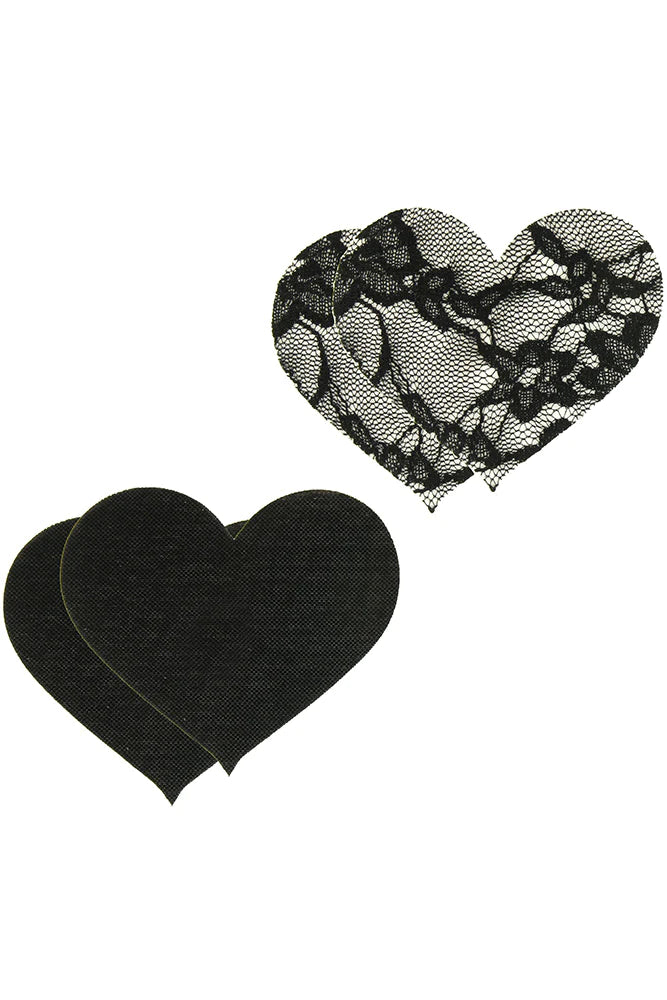 Peekaboos Satin and Lace Heart Pasties Lingerie by X-Gen- The Nookie