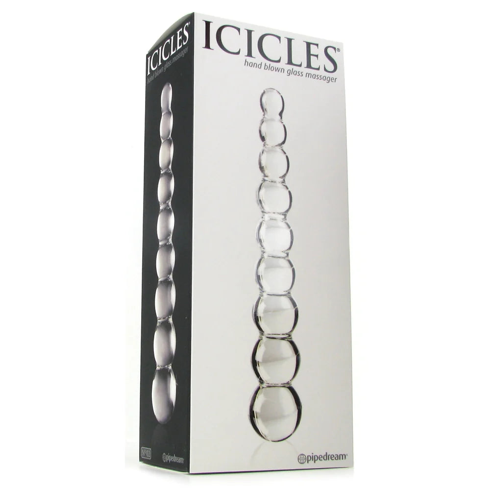 Icicles No. 02 Glass Massager Dildo by Pipedream- The Nookie