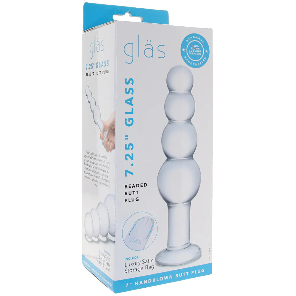 7.25 Inch Beaded Butt Plug Dildo by Glas- The Nookie