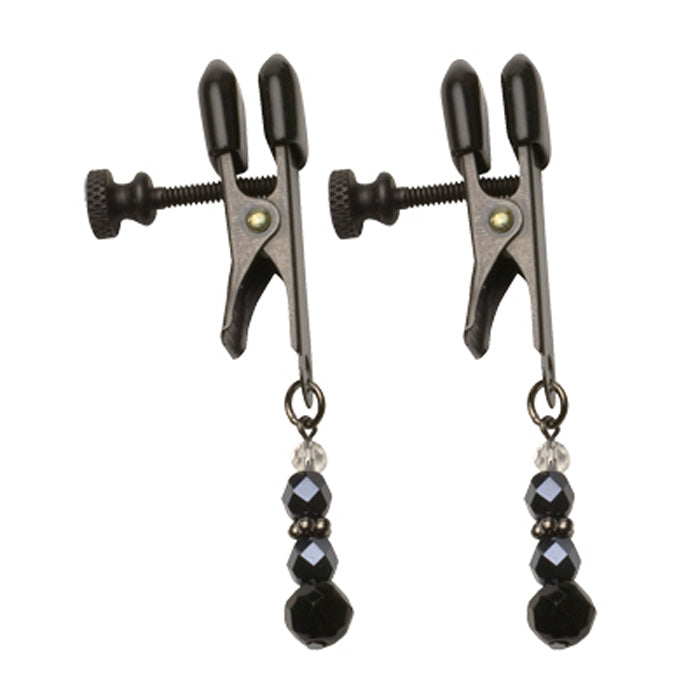 Broad Tip Clamp Beaded With Black Glass SPF-114 Kink by Spartacus- The Nookie
