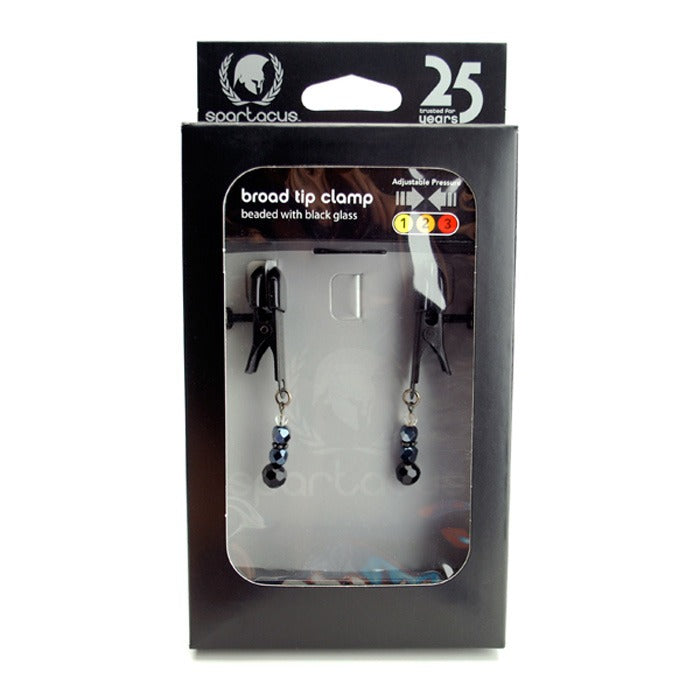 Broad Tip Clamp Beaded With Black Glass SPF-114 Kink by Spartacus- The Nookie