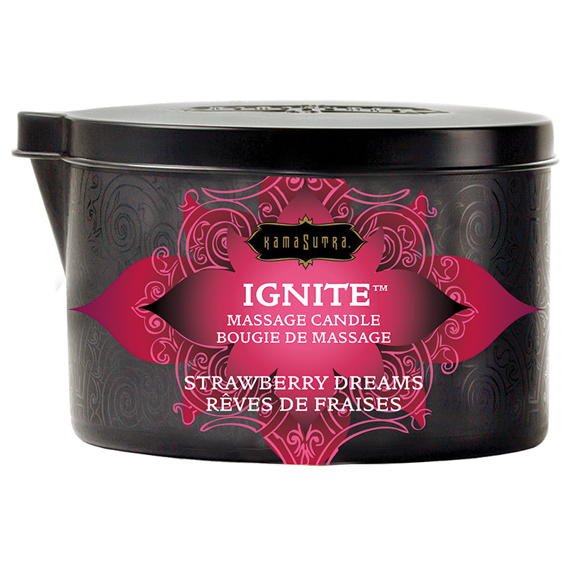 Ignite Massage Candle in Strawberry Dreams Massage by Kama Sutra- The Nookie