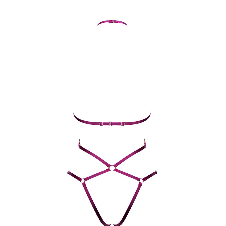 Bordeaux Shibari Playsuit Lingerie by Elf Zhou- The Nookie