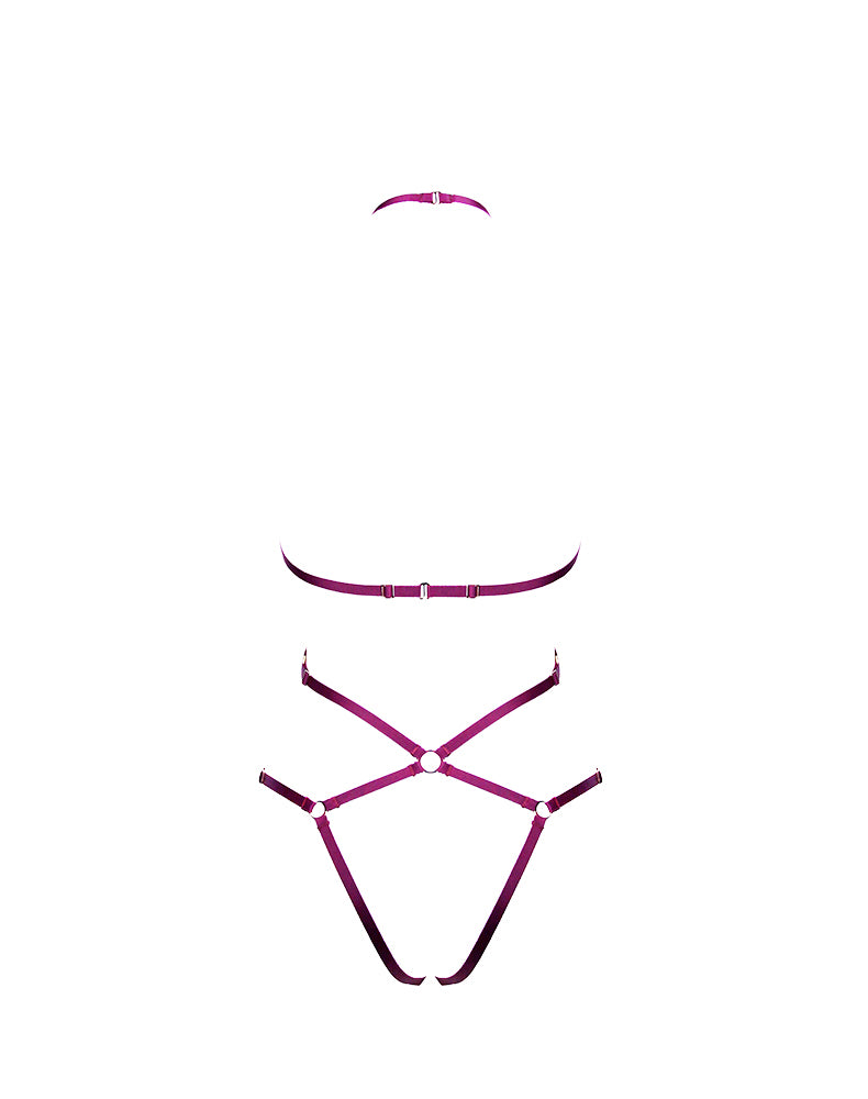 Bordeaux Shibari Playsuit Lingerie by Elf Zhou- The Nookie