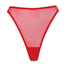 Red Mesh High Cut Thong Lingerie by Flash You & Me- The Nookie