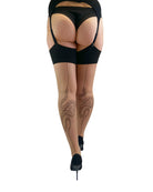 Premium Snake Back Seam Stockings in Nude/Black Lingerie by Pamela Mann- The Nookie