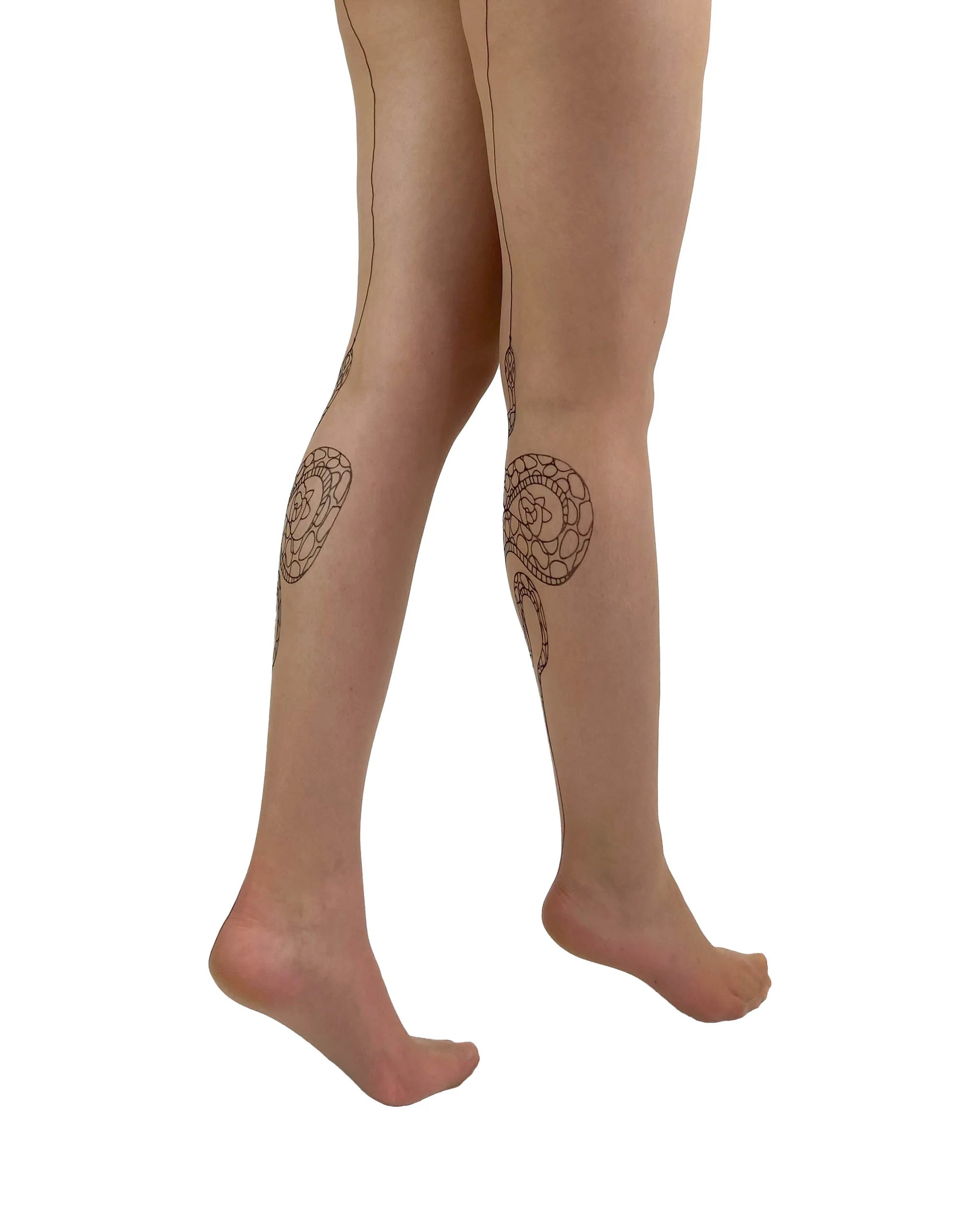 Premium Snake Back Seam Tights in Beige/Black Lingerie by Pamela Mann- The Nookie