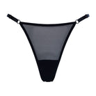 Black Mesh Adjustable High Cut Thong Lingerie by Flash You & Me- The Nookie