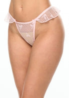 Brooke Bow Mesh Thong With Ruffles Lingerie by Oh La La Cheri- The Nookie