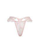 Brooke Bow Mesh Thong With Ruffles Lingerie by Oh La La Cheri- The Nookie