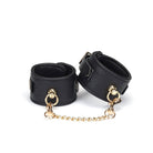 Demon's Kiss Black Leather Wrist Cuffs with Locking Buckles Kink by Liebe Seele- The Nookie