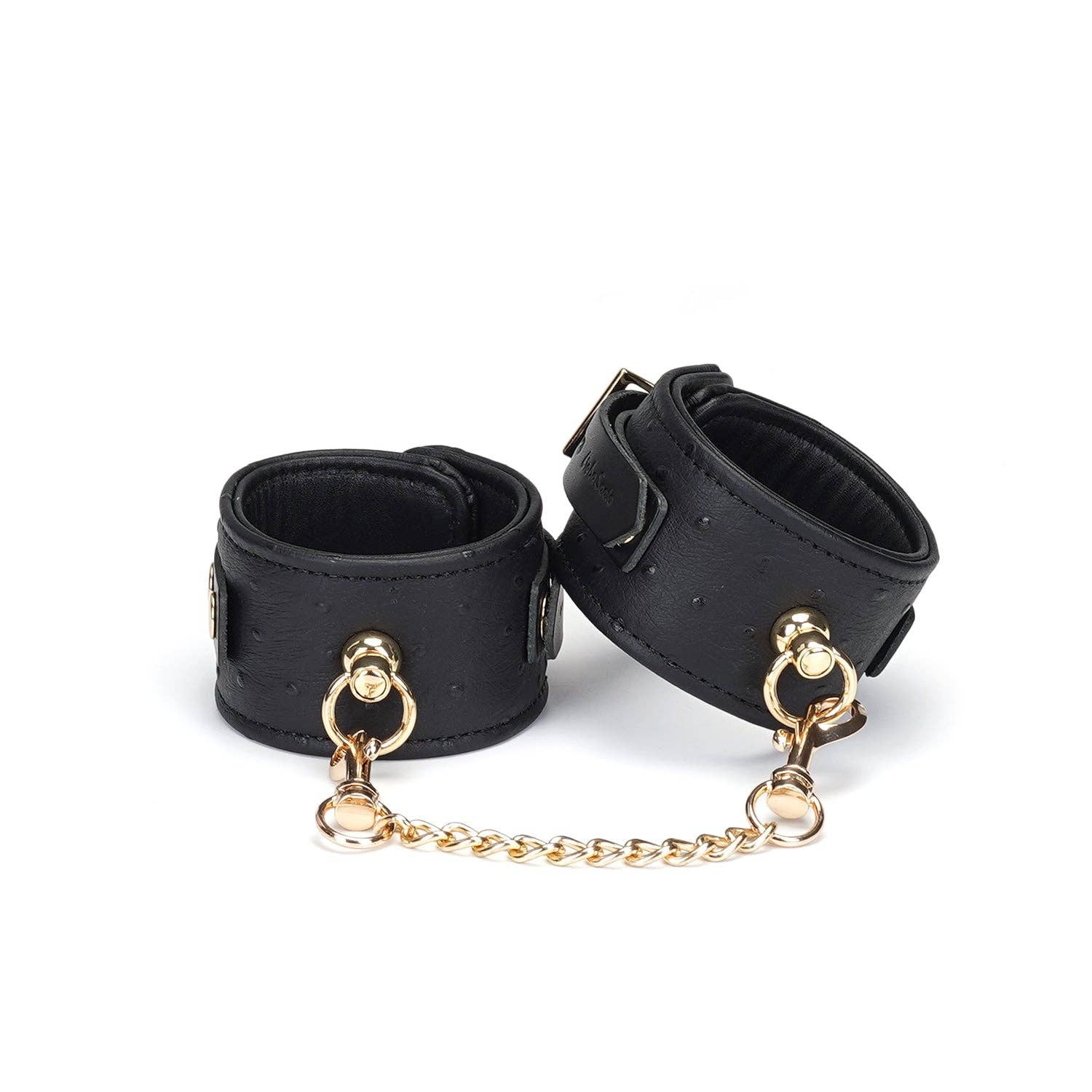 Demon's Kiss Black Leather Wrist Cuffs with Locking Buckles Kink by Liebe Seele- The Nookie