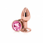 Small Rose Gold Plug with Pink Gem Dildo by NS Novelties- The Nookie