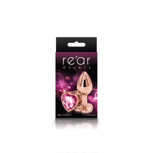 Small Rose Gold Plug with Pink Heart Dildo by NS Novelties- The Nookie