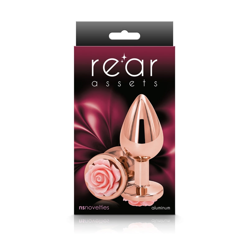 Medium Rose Gold Plug with Pink Rose Dildo by NS Novelties- The Nookie