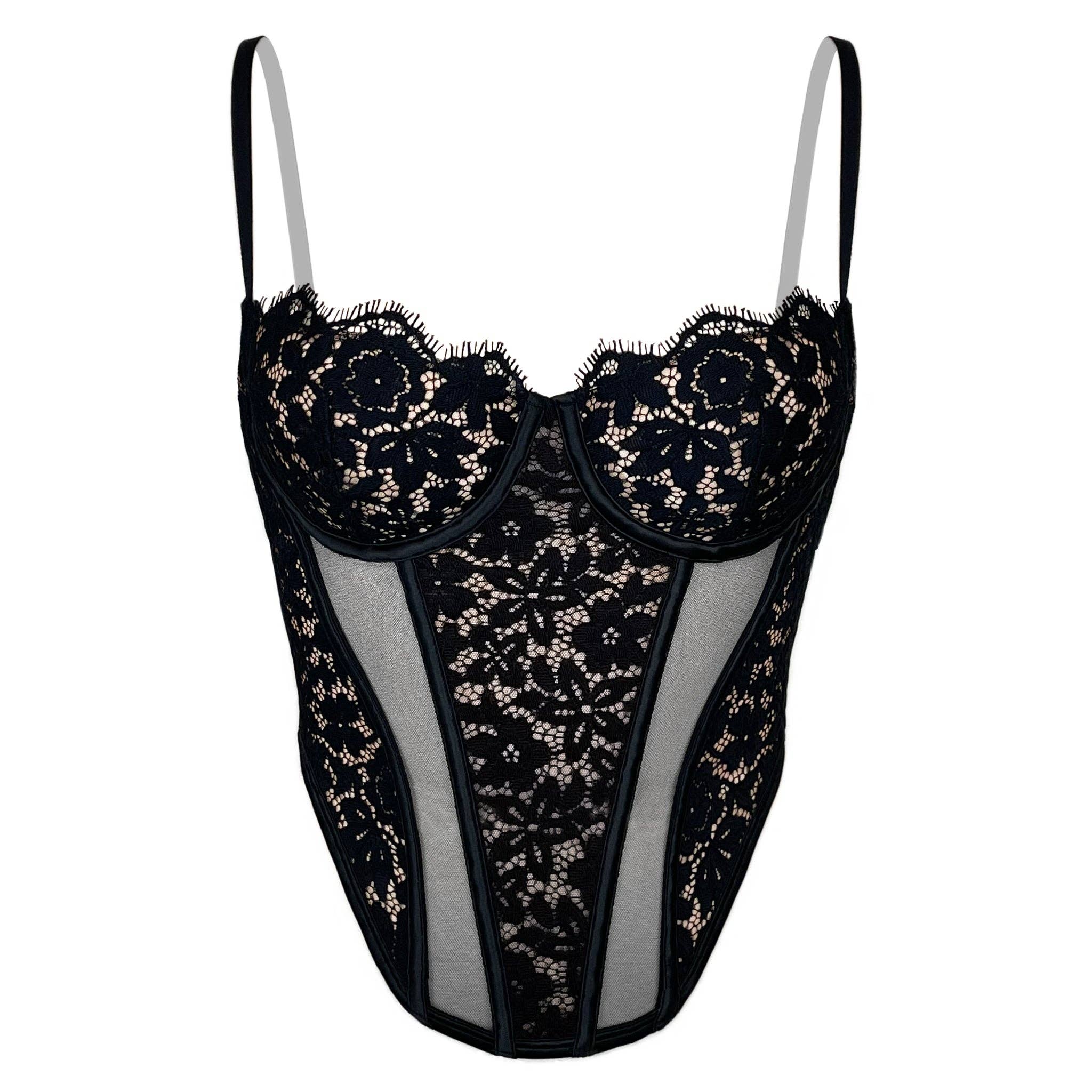 Frisson Corset Black Lingerie by Monique Morin Lingerie- The Nookie