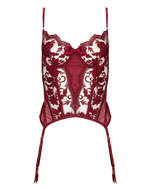  Embroidered Merrywidow in Ruby Wine Lingerie by Kilo Brava- The Nookie