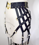 Ingrid Strappy Leather Web Garter Belt Lingerie by Love Lorn- The Nookie
