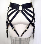 Ingrid Strappy Leather Web Garter Belt Lingerie by Love Lorn- The Nookie