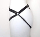 Black Leather and Elastic Frame Panty Lingerie by Love Lorn- The Nookie