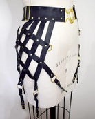 Ingrid Strappy Leather Web Garter Belt Lingerie by Love Lorn- The Nookie