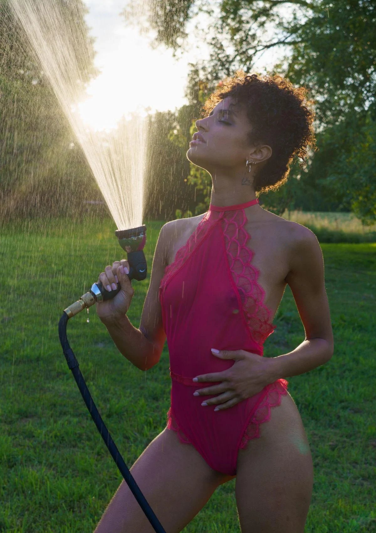 Mystic Shadow Body in Rasberry Lingerie by Atelier Amour- The Nookie