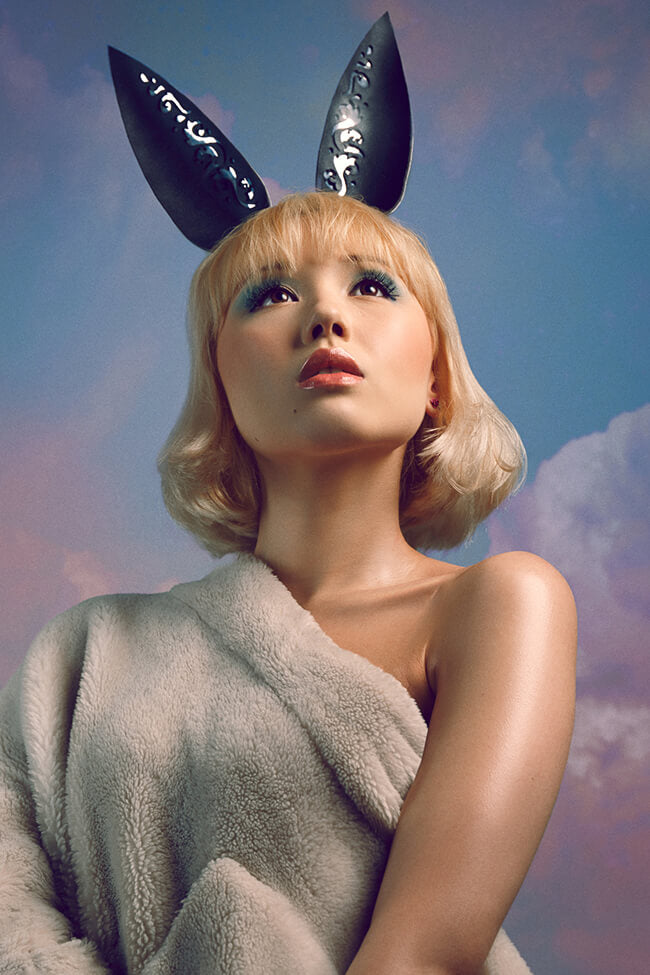 Leather Bunny Ears Headband Lingerie by Voyeur X- The Nookie