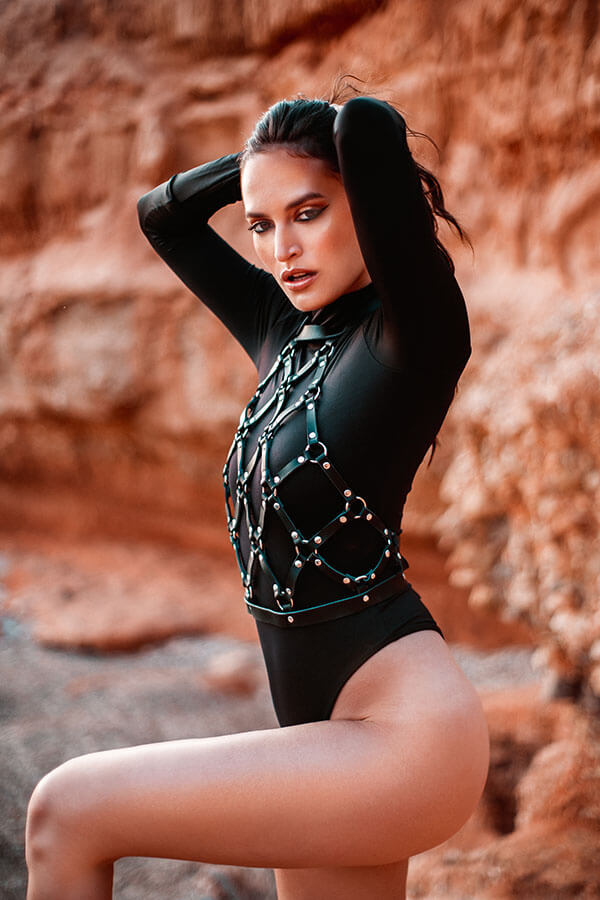 Obedience Leather Harness Top Lingerie by Voyeur X- The Nookie