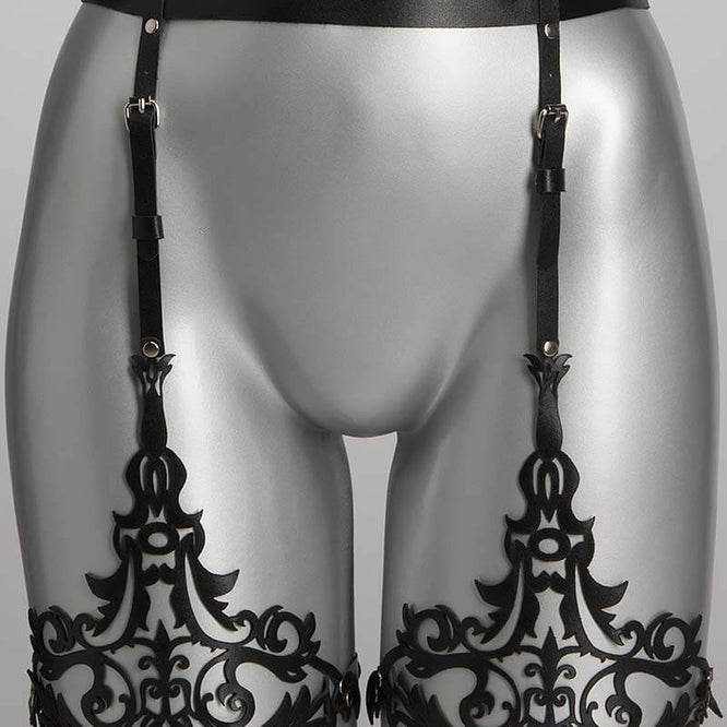 Lilly Leather Suspender Belt Lingerie by Voyeur X- The Nookie