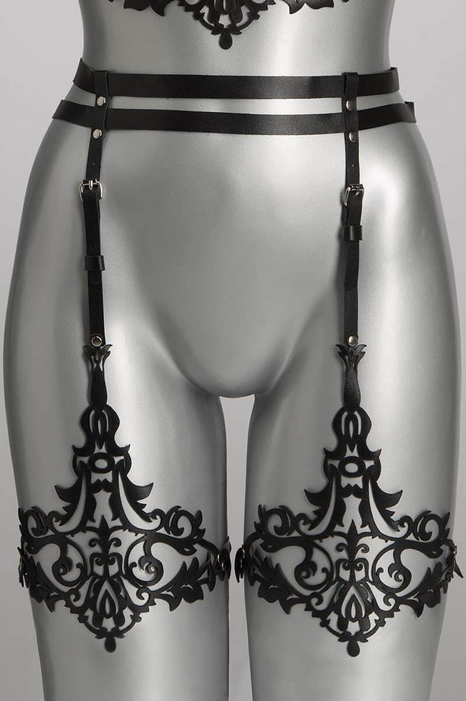 Lilly Leather Suspender Belt Lingerie by Voyeur X- The Nookie