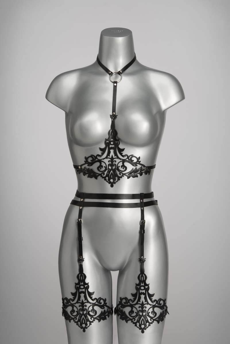 Lilly Leather Suspender Belt Lingerie by Voyeur X- The Nookie