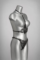 Lilly Leather Thong Lingerie by Voyeur X- The Nookie