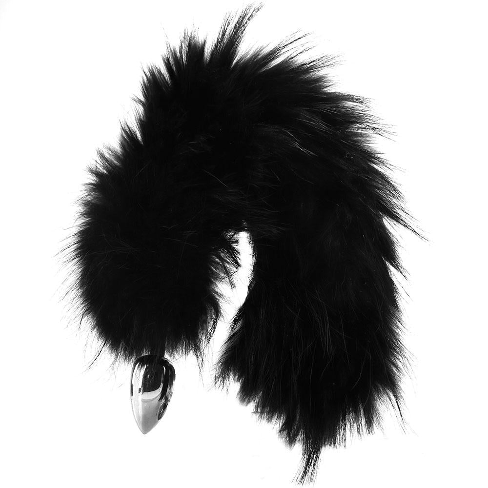 Stainless Steel Butt Plug with Fur Tail Dildo by Rouge- The Nookie