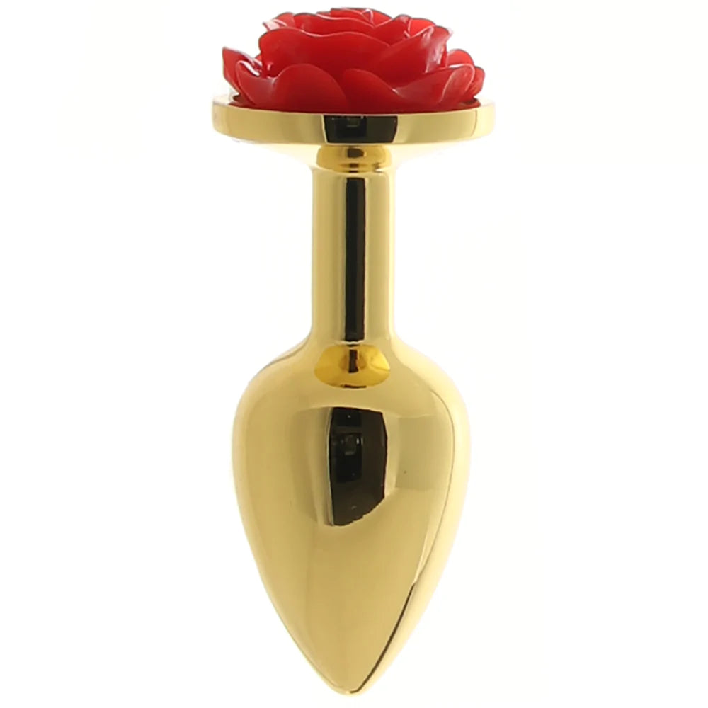 Small Gold Plug with Red Rose Dildo by NS Novelties- The Nookie