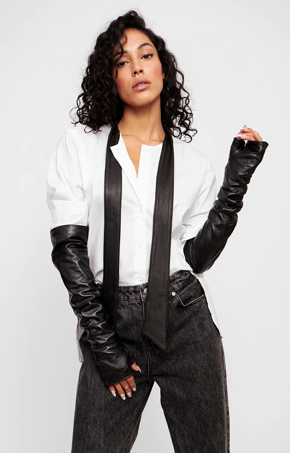 Fingerless Leather Opera Gloves Lingerie by Uncuffed- The Nookie