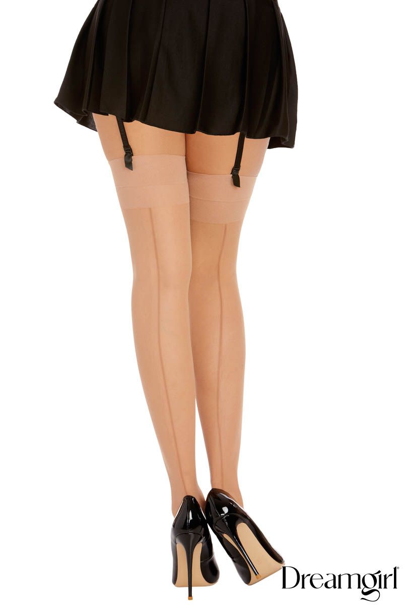 Dreamgirl Sheer Thigh High Stockings in Nude Lingerie by Dreamgirl- The Nookie