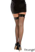 Vinyl Top Fishnet Stay Ups Lingerie by Dreamgirl- The Nookie