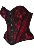  Red with Black Lace Steel Boned Underwire Bustier Corset Lingerie by Daisy Corsets- The Nookie