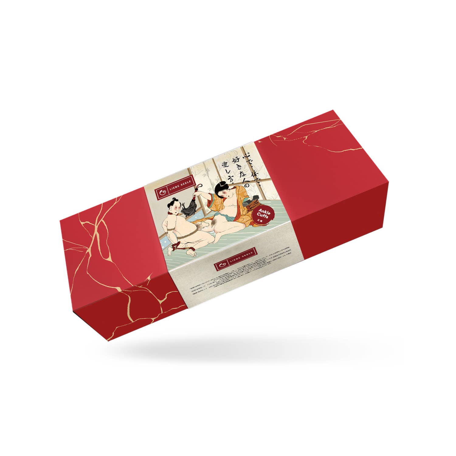 Kinbaku Ukiyoe Luxury Red Rosy Lamb Suede Leather Ankle Cuff Kink by Liebe Seele- The Nookie