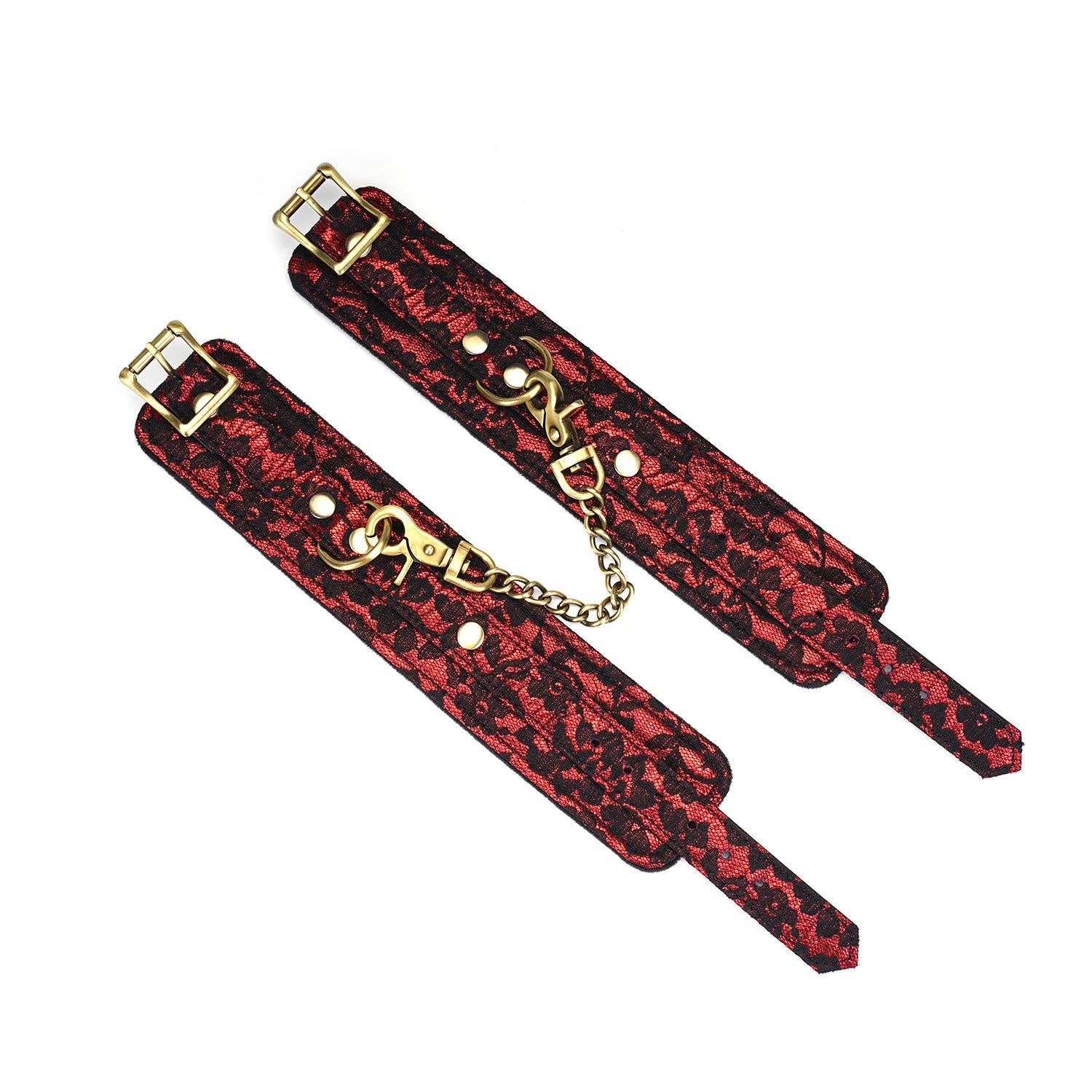 Victorian Garden Lace and Velvet Ankle Cuffs, Vegan-friendly Kink by Liebe Seele- The Nookie