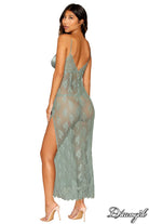 Eyelash Lace Gown in Sage Green Lingerie by Dreamgirl- The Nookie