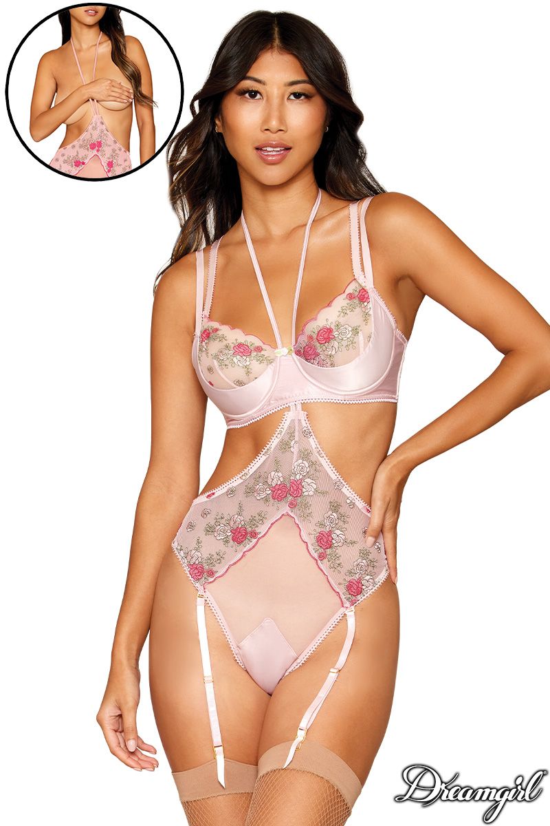 Rose Embroidery Two Piece Teddy Lingerie by Mapalé- The Nookie