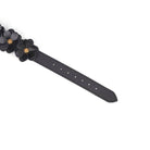Black Leather Flowers Ankle Cuffs Kink by Liebe Seele- The Nookie
